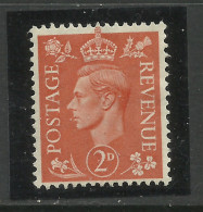 GB 1941 KGV1 2d Pale Orange MM SG 488 ( A211 ) - Unused Stamps