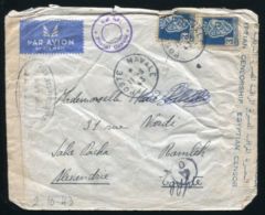 ALGERIA FRENCH AFRICA WW2 TO EGYPT DOUBLE CENSOR - Cartas & Documentos