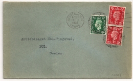 HUDDERSFIELD YORKS Pour La Suede. Destination SWEDEN . 1937 - Covers & Documents