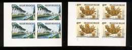 1976-77 X 4 En Bloc Coin De Feuille  Non Dentelés  Moulin Windmill Carnaval Et Canal  Mons Damme - Other & Unclassified