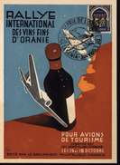 Algérie Avion Aviation Aéroclub Oranie Groupement Philatélique Oran Rallye International  Des Vins Fins Orange YT 269 - Luftpost