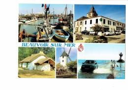 Cpsm - 85 - BEAUVOIR-SUR -MER - Port Du Bec - Jour De Marché - Moulin - Passage Du Gois - 1999 - - Beauvoir Sur Mer