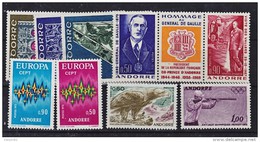 Andorre Française 1972 Année Complète 25 % Neuf ** TB MNH Sin Charnela Cote 62 - Années Complètes