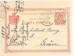 Romania, 1899, For Geneve - Briefe U. Dokumente
