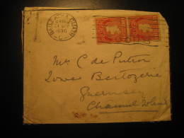 Baile Atha Cliath 1930 To Guernsey Channel Islands GB UK Stamp On Duel Condolence Cover Ireland Eire - Cartas