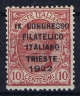 Italy: Sa Nr 123  Mi Nr 153   MH/* Falz/ Charniere  1922 Congresso Filatelico - Mint/hinged