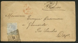 SPAIN - ESPAGNE 1880 Carta - Alfonso 25c A Francia Con Fechador Trebol Estafeta De Cambio - Lettres & Documents