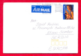 T7-Cover, Envelope, Air Mail, Par Avion - Sydney,Australia To Sombor,Serbia,Yugoslavia 2000. - Briefe U. Dokumente