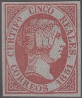 FAC-13 ESPAÑA SPAIN. SEGUI OLD FACSIMILE REPRODUCTION. ISABEL II. 1851 5r. - Proeven & Herdrukken