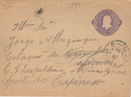 EMPEROR PEDRO II, CLOSED LETTER STATIONERY, ENTIER POSTAL, 1890, BRASIL - Covers & Documents