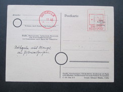 Ganzsache / Notmaßnahme / Behelfsausgabe (20) Celle Roter Freistempel Gebühr Bezahlt. 11.1945. Interessante Karte - Briefe U. Dokumente