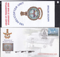 INDIA, 2009, ARMY POSTAL COVER, Presentation Of President´s Standard, 105 Helicopter Unit, Militaria, 56 APO Cancelled - Covers & Documents