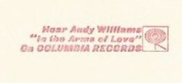 EMA AFS METER STAMP FREISTEMPEL - Famous Singer Andy Williams In The Arms Of Love Music Columbia Saint Louise 1957 - Singers