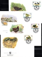 WWF-Set 171 Mohrhuhn TRISTAN DA CUNHA 513/6 FDC 24€ Naturschutz Vögel Dokumentation 1991 Wildlife Birds Covers Of Africa - Grey Partridge