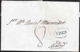 S/F. ESPAÑA. SPAIN. IRUN A MADRID. - ...-1850 Prephilately