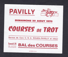 Petit Flyer Pavilly (76) Courses De Trot - Bal Des Courses Service De Cars C.N.A. Rouen Pavilly ( Hippisme - Reiten