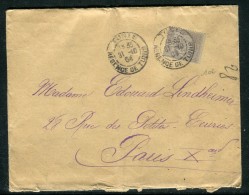 Tunisie - Enveloppe De Tunis Pour Paris En 1904 ( Pli Central ) -  Réf O 272 - Brieven En Documenten