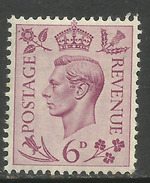 GB 1939 KGV1 6d Purple MM SG 470 ( K1 ) - Unused Stamps