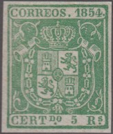 FAC-59 ESPAÑA SPAIN. SEGUI OLD FACSIMILE REPRODUCTION. ISABEL II. 1854 5r. - Proofs & Reprints