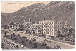 WOLFENSCHIESSEN: Engelbergbahn Zug Mit Hotel Eintracht 1908 - Wolfenschiessen