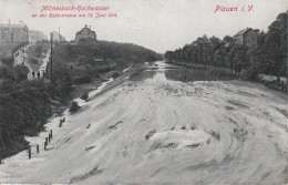 AK Plauen Vogtland Milmesbach Hochwasser Hoferstrasse Hofer Strasse 1914 Flut Katastrophe Unwetter Südvorstadt Meßbach - Plauen
