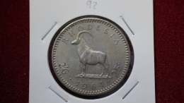 Rhodesia 2-1/2 Shillings = 25 Cents  1964 Km#4 (inv 00092) - Rhodesien