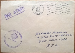 16670# LETTRE PAR AVION FRANCHISE POSTALE Obl BUJUMBURA BURUNDI 1983 KARLSRUHE RFA - Oblitérés