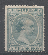 Cuba 1896. Scott #P25 (M) King Alfonso XIII, Newspaper Stamp - Cuba (1874-1898)