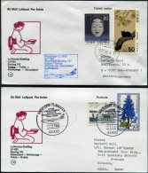 1982 Lufthansa First Flight Postcards(2) Osaka Japan / Dusseldorf, Germany - Posta Aerea