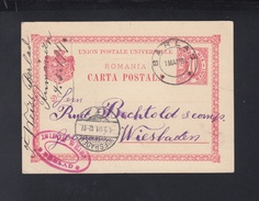 Romania Stationery 1901 Barlad To Germany - Briefe U. Dokumente