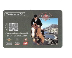 Télécarte  JUMPING  INTERNATIONAL  DE  MONACO  25,26,27  AVRIL  1996, MF 38, 50 U, 52 500  Ex, .03/96  A - Monaco