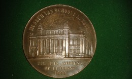 1890,  F. Baetes, Stad Antwerpen, Opening Museum Van Schoone Kunsten, 106 Gram (med307) - Souvenir-Medaille (elongated Coins)