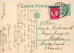 Roumanie Entier Postal Pour Les Pays Bas 1932 - Parcel Post