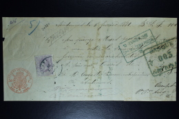 Belgium Effetts De Commerce Receipt OPB Nr 36  1881 (cat Value On Letter 800 Euro) - 1883 Leopold II.