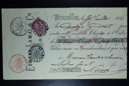 Belgium Effetts De Commerce Receipt OPB Nr 38 + 39 1886 - 1883 Leopold II.