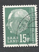 SARRLAND 1957 Federal President Theodor Heuss, 1884-1963   USED - Gebraucht