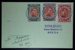 Belgium:  Card OBP  132 - 134 Baarle Hartog To Breda 1915 - 1914-1915 Red Cross