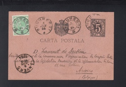 Romania Stationery Uprated 1894 Trandafir G. Djuvara Diplomat - Briefe U. Dokumente