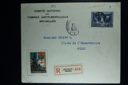 Belgium: Registered Cover  Brussel To Gilly Comité National TBC  OPB 243  1926 - Lettres & Documents