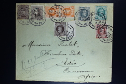 Belgium Registered Cover Antwerp To Cameroun  1927, OPB 136 + 165 + 190 Pair + 193 + 194 + 196 + 201 - Lettres & Documents