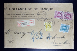 Belgium Registered Cover Brussels Local  1926, OPB  195 + 205 + 208 - Lettres & Documents