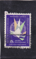 NATIONS  UNIES   1963-69  New York  Poste Aérienne  Y.T. N° 12  Oblitéré - Poste Aérienne