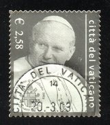 VATICANO 2003  PAPA GIOVANNI PAOLO II° IN ARGENTO USATO 1° GIORNO - Used Stamps