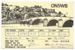 CARTE QSL BELGIQUE ON5WB, RADIO AMATEUR, BELGIUM - Radio-amateur