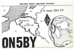 CARTE QSL BELGIQUE ON5BY, RADIO AMATEUR, POLLARE, NINOVE, FLANDRE ORIENTALE, BELGIUM - Amateurfunk