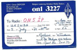 CARTE QSL BELGIQUE ONL 3227, RADIO AMATEUR, OTEGEM, ZWEVEGEM, FLANDRE OCCIDENTALE, BELGIUM - Radio-amateur