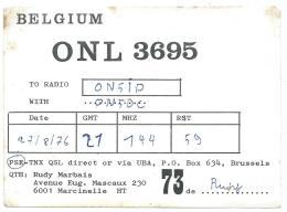 CARTE QSL BELGIQUE ONL 3695, RADIO AMATEUR, MARCINELLE, CHARLEROI, PROVINCE DE HAINAUT, BELGIUM - Radio Amateur