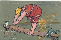 Illustrateur Ch Beauvais - LES SPORTS  Le Plongeon - Cpa Avec Pub  Elixir Le Tardif - TTB - Beauvais