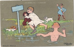 Illustrateur Ch Beauvais -LES SPORTS  La Natation TTBtimbréee (avec Au Dos Pub Elixir De Melisse Tardif Marseille) - Beauvais