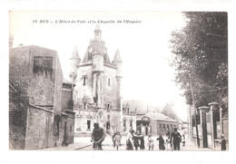 Rare CPA 80 SOMME RUE -- L'hotel De Ville Et La Chapelle De L'hospice - Rue